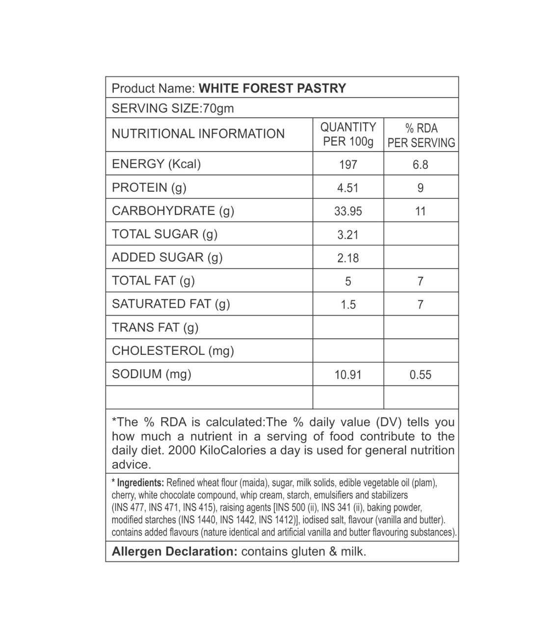 White Forest Pastry